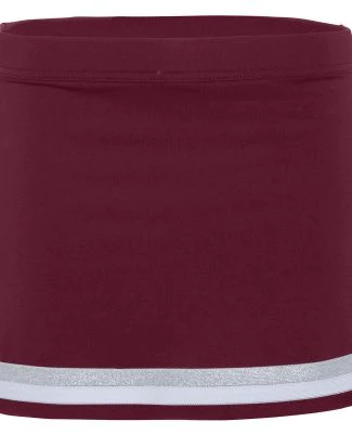 Augusta Sportswear 9145 Women's Pike Skirt in Maroon/ white/ metallic silver