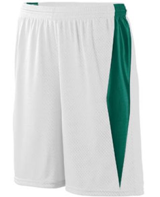 Augusta Sportswear 9735 Top Score Short in White/ dark green