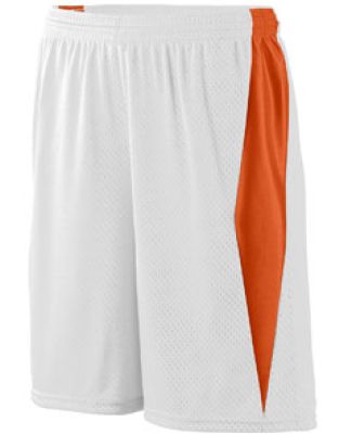 Augusta Sportswear 9735 Top Score Short in White/ orange