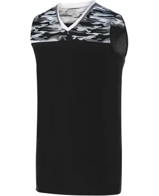 Augusta Sportswear 1116 Youth Mod Camo Game Jersey BLACK/ GRPH/ WHT