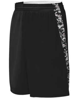 Augusta Sportswear 1163 Hook Shot Reversible Short in Black/ black digi