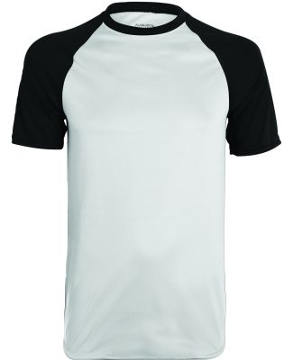 Augusta Sportswear 1509 Youth Wicking Short Sleeve in White/ black
