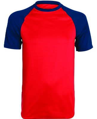 Augusta Sportswear 1509 Youth Wicking Short Sleeve in Red/ navy