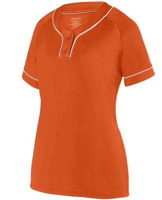 Augusta Sportswear 1671 Girls' Overpower Two-Butto in Orange/ white