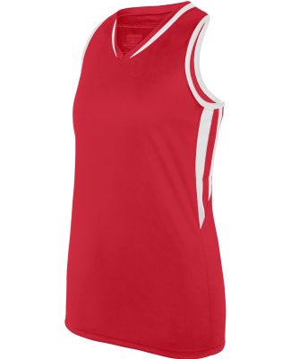 Augusta Sportswear 1673 Girls' Full Force Tank in Red/ white