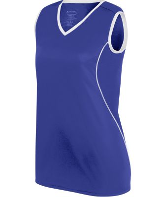 Augusta Sportswear 1674 Women's Firebolt Jersey in Purple/ white