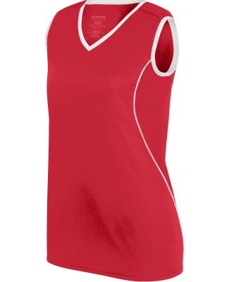 Augusta Sportswear 1675 Girls' Firebolt Jersey in Red/ white