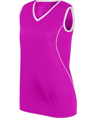 Augusta Sportswear 1675 Girls' Firebolt Jersey in Power pink/ white