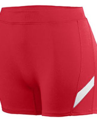 Augusta Sportswear 1336 Girls' Stride Short in Red/ white