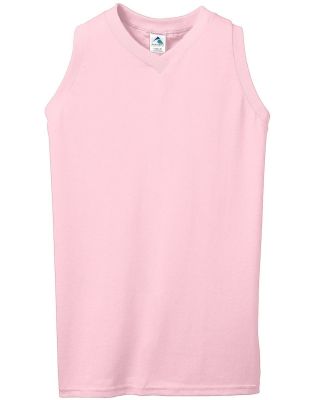 Augusta Sportswear 557 Girls' Sleeveless V-Neck Je in Light pink