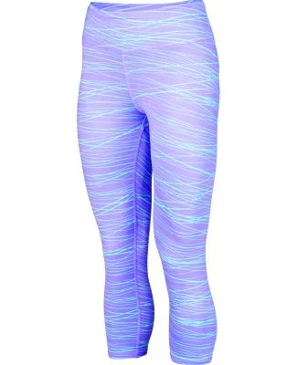 Augusta Sportswear 2628 Women's Hyperform Compress in Light lavender/ aqua print