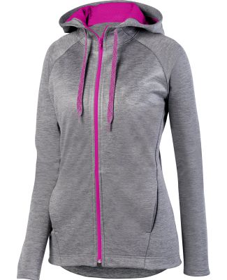 Augusta Sportswear 5558 Women's Zoe Tonal Heather  in Graphite/ power pink