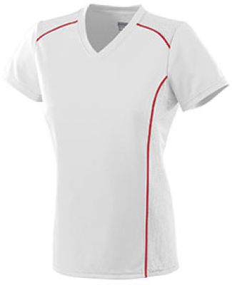 Augusta Sportswear 1093 Girls' Winning Streak Jers in White/ red