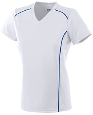 Augusta Sportswear 1093 Girls' Winning Streak Jers in White/ royal