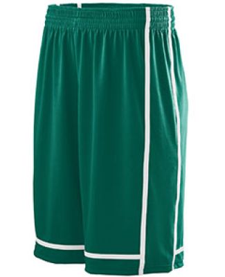 Augusta Sportswear 1186 Youth Winning Streak Short in Dark green/ white