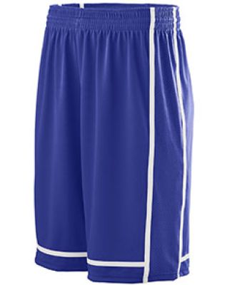 Augusta Sportswear 1186 Youth Winning Streak Short in Purple/ white