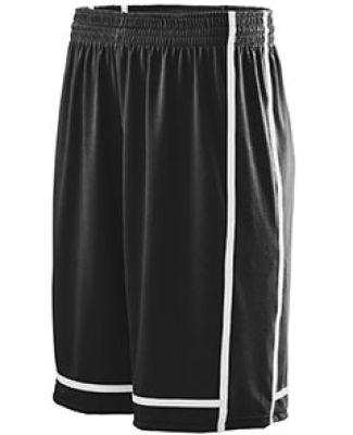 Augusta Sportswear 1186 Youth Winning Streak Short in Black/ white