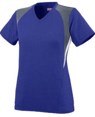 Augusta Sportswear 1295 Women's Mystic Jersey in Purple/ graphite/ white
