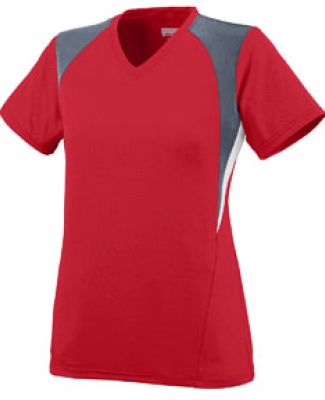 Augusta Sportswear 1295 Women's Mystic Jersey in Red/ graphite/ white