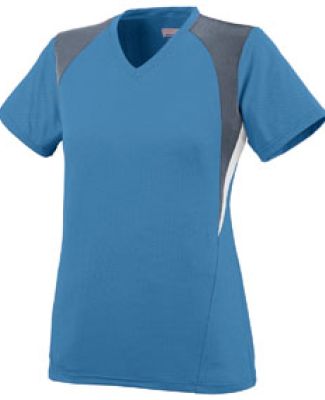 Augusta Sportswear 1295 Women's Mystic Jersey in Columbia blue/ graphite/ white