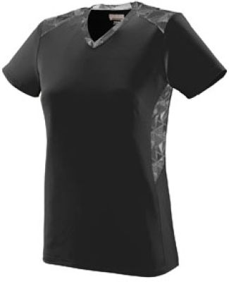 Augusta Sportswear 1360 Women's Vigorous Jersey in Black/ black/ white print