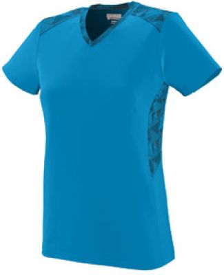 Augusta Sportswear 1360 Women's Vigorous Jersey in Power blue/ power blue/ black print
