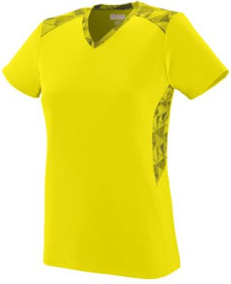 Augusta Sportswear 1360 Women's Vigorous Jersey in Power yellow/ power yellow/ black print