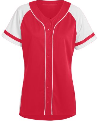 Augusta Sportswear 1665 Women's Winner Jersey in Red/ white