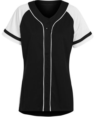 Augusta Sportswear 1665 Women's Winner Jersey in Black/ white