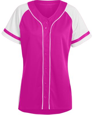 Augusta Sportswear 1665 Women's Winner Jersey in Power pink/ white