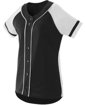 Augusta Sportswear 1666 Girls' Winner Jersey in Black/ white