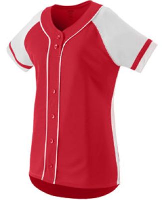 Augusta Sportswear 1666 Girls' Winner Jersey in Red/ white