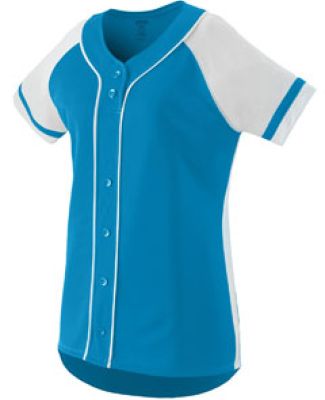 Augusta Sportswear 1666 Girls' Winner Jersey in Power blue/ white