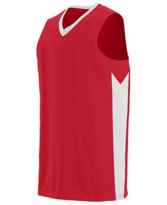 Augusta Sportswear 1713 Youth Block Out Jersey in Red/ white