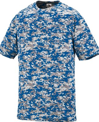 Augusta Sportswear 1799 Youth Digi Camo Wicking T- in Royal digi