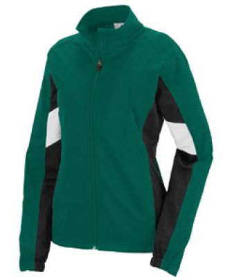 Augusta Sportswear 7724 Women's Tour De Force Jack in Dark green/ black/ white