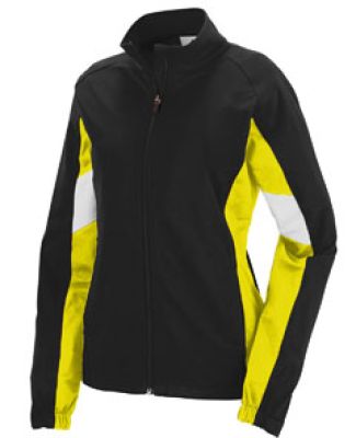 Augusta Sportswear 7724 Women's Tour De Force Jack in Black/ power yellow/ white