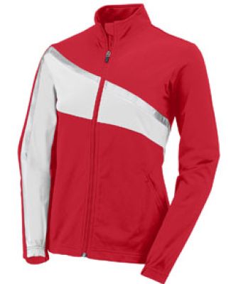 Augusta Sportswear 7735 Women's Aurora Jacket in Red/ white/ metallic silver