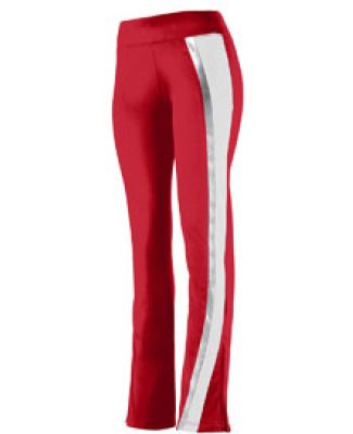Augusta Sportswear 7737 Women's Aurora Pant in Red/ white/ metallic silver