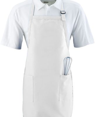 Augusta Sportswear 4350 Full Length Apron with Poc in White