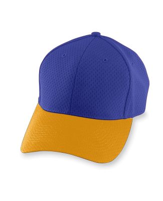 Augusta Sportswear 6236 Youth Athletic Mesh Cap in Purple/ gold