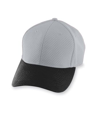 Augusta Sportswear 6236 Youth Athletic Mesh Cap in Silver grey/ black