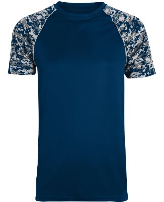 Augusta Sportswear 1782 Color Block Digi Camo Jers in Navy/ navy digi/ silver