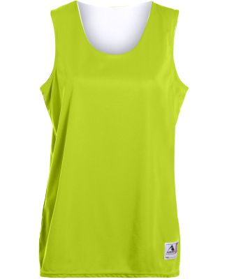 Augusta Sportswear 147 Women's Reversible Wicking  in Lime/ white