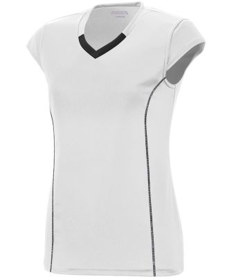 Augusta Sportswear 1219 Girls' Blash Jersey in White/ black