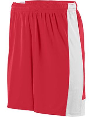 Augusta Sportswear 1606 Youth Lightning Short in Red/ white