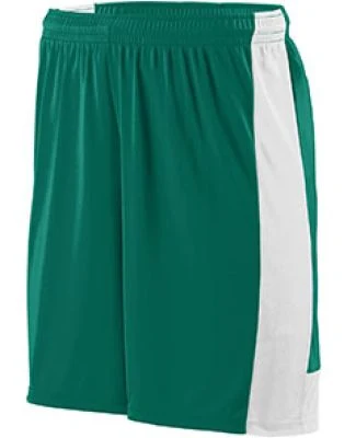 Augusta Sportswear 1606 Youth Lightning Short in Dark green/ white