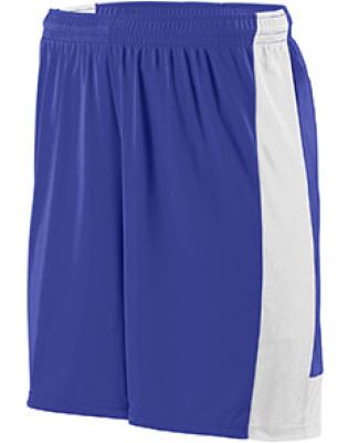 Augusta Sportswear 1606 Youth Lightning Short in Purple/ white