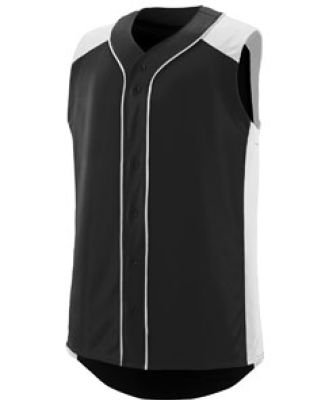 Augusta Sportswear 1662 Sleeveless Slugger Jersey in Black/ white