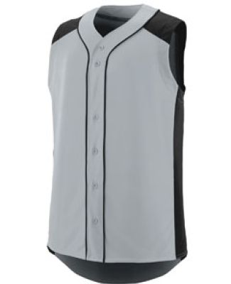 Augusta Sportswear 1662 Sleeveless Slugger Jersey in Silver/ black